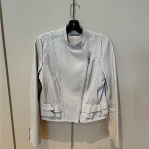 DIANE VON FURSTENBERG Heaven Stone Ruffle Moto Jacket